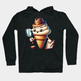 Detective Ice Cream Cone – Sweet Mystery Solver Sticker Hoodie